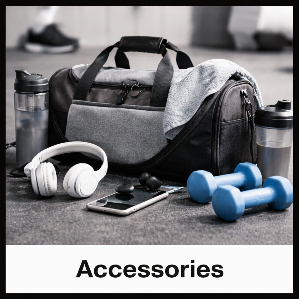 Sports accessories including gym bags and fitness gear available online at Kwik Creps UK