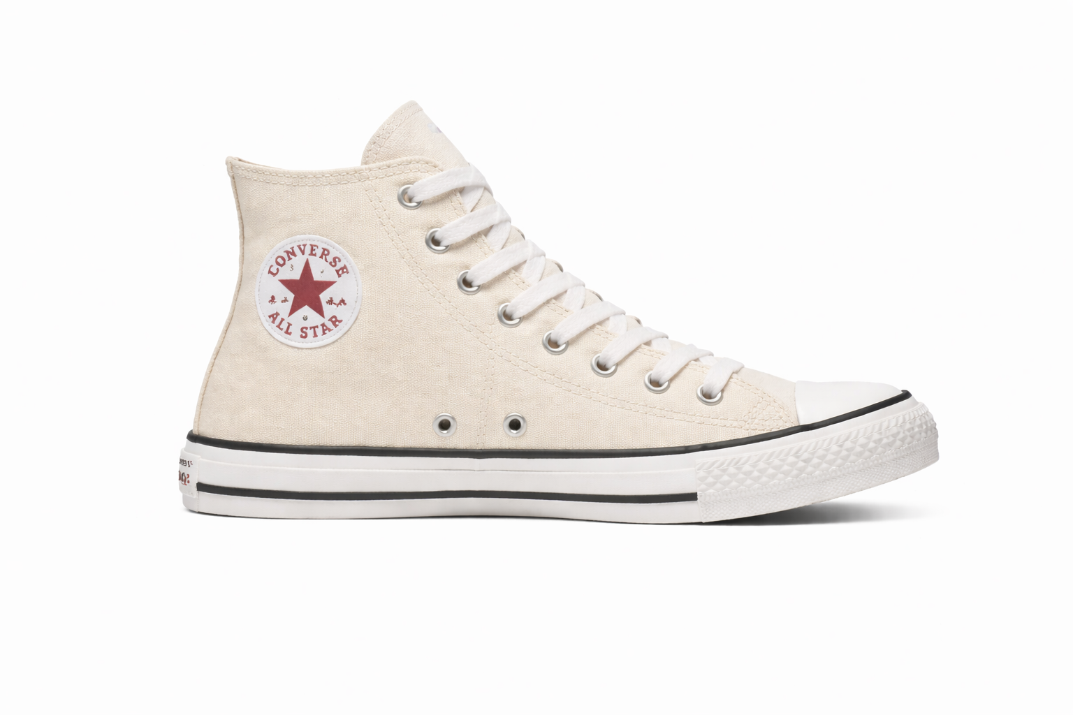Converse Chuck Taylor All Star Hi Natural Ivory 159484F UK 3 high top canvas sneakers side view