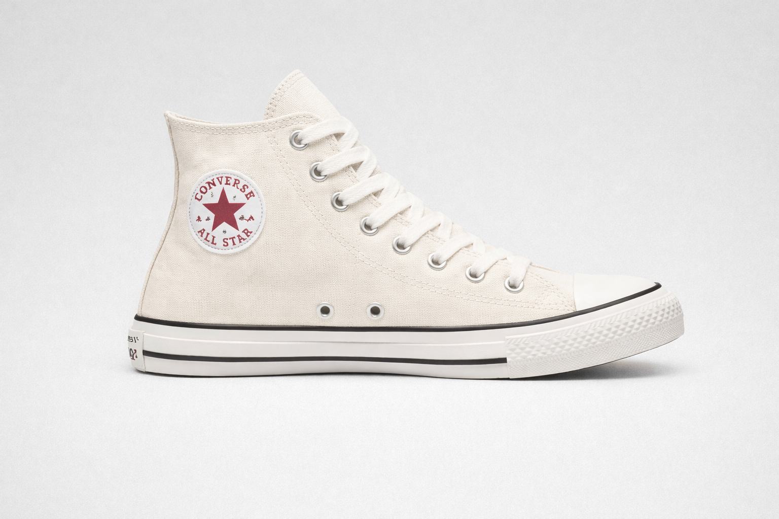 Converse Chuck Taylor All Star Hi Vintage White 165418C UK 4.5 high top canvas sneakers side view